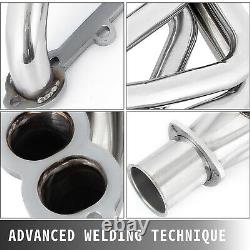 For Chevy GMC Truck Silver Small Block Long Tube Header Set Coated Steel