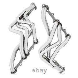 For Chevy GMC Truck Silver Small Block Long Tube Header Set Coated Steel