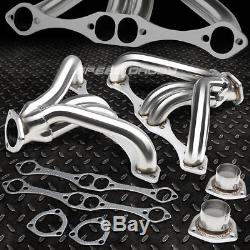 For Chevy Small Block 262-400 350 V8 Angle Plug Heads Stainless Tight Fit Header