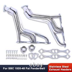 For Chevy Small Block 265-400 V8 1935-1948 Fat Fenderwell Headers Stainless