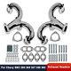 For Chevy Small Block 283-400 Ram Horn Exhaust Manifolds Header Chrome