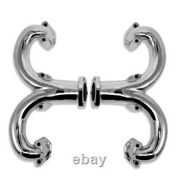 For Chevy Small Block 283-400 Ram Horn Exhaust Manifolds Header Chrome