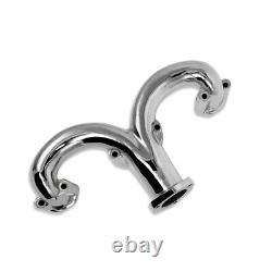 For Chevy Small Block 283-400 Ram Horn Exhaust Manifolds Header Chrome