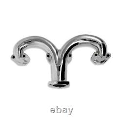 For Chevy Small Block 283-400 Ram Horn Exhaust Manifolds Header Chrome