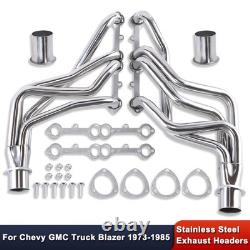 For Chevy Small Block GMC Truck Blazer Suburban 1973-1985 Stainless Headers