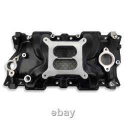For Chevy Small Block SBC 265 350 400 V8 56-86 Black Dual Plane Intake Manifold