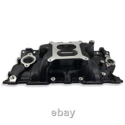 For Chevy Small Block SBC 265 350 400 V8 56-86 Black Dual Plane Intake Manifold