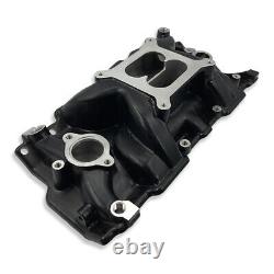 For Chevy Small Block SBC 265 350 400 V8 56-86 Black Dual Plane Intake Manifold