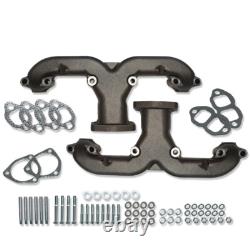 For Chevy Small Block SBC 283 305 327 350 400 Raw Ram Horn Exhaust Manifolds