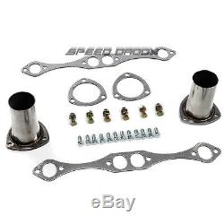 For Chevy Small Block V8 283-400 Exhaust Manifold Long Tube Header+gasket/bolt
