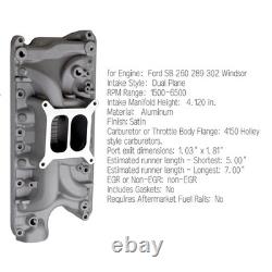 For Small Block Chevy 305 327 350 400 62-95 High Rise Dual Plane Intake Manifold