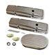 For Small Block Chevy Finned Short Valve Covers with 15'' Oval Finned Air Cleaner