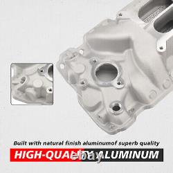 For Small Block Chevy SBC 305 327 350 400 57-86 Satin Aluminum Intake Manifold