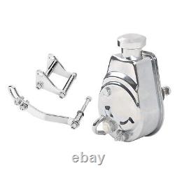 For Small Block Chevy Saginaw Polished Power Steering Pump + Mounting Bracket