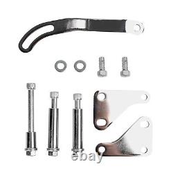 For Small Block Chevy Saginaw Polished Power Steering Pump + Mounting Bracket