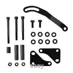 For Small Block Chevy Saginaw Style Black Power Steering Pump + Mounting Bracket