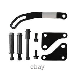 For Small Block Chevy Saginaw Style Black Power Steering Pump + Mounting Bracket