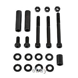 For Small Block Chevy Saginaw Style Black Power Steering Pump + Mounting Bracket