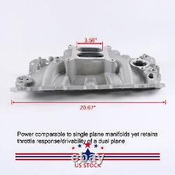 For Small block Chevy Cast Aluminum Intake Manifold Dual Plane 350 400 1955-1995
