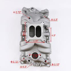 For Small block Chevy Cast Aluminum Intake Manifold Dual Plane 350 400 1955-1995