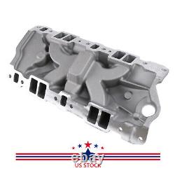 For Small block Chevy Cast Aluminum Intake Manifold Dual Plane 350 400 1955-1995