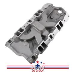 For Small block Chevy Cast Aluminum Intake Manifold Dual Plane 350 400 1955-1995