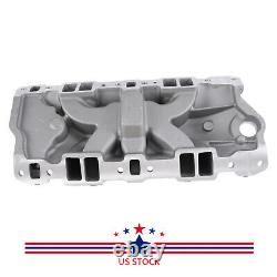 For Small block Chevy Cast Aluminum Intake Manifold Dual Plane 350 400 1955-1995