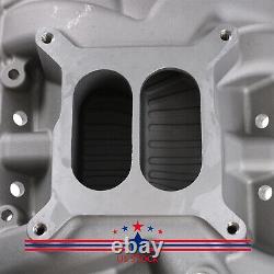 For Small block Chevy Cast Aluminum Intake Manifold Dual Plane 350 400 1955-1995