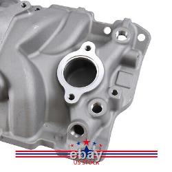 For Small block Chevy Cast Aluminum Intake Manifold Dual Plane 350 400 1955-1995