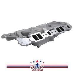 For Small block Chevy Cast Aluminum Intake Manifold Dual Plane 350 400 1955-1995