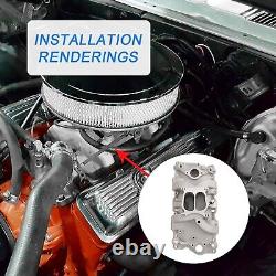 Front Intake Manifold Dual Plane 262-400 For Small Block 1955-1986 Chevy SBC NEW