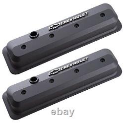 GM-141-840 Chevrolet Bowtie Slant Valve Covers Centerbolt Small Block Black