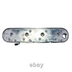 GM LS Chevy SB Finned Cast Aluminum Valve Covers with Coil Mounts & Cover Polished