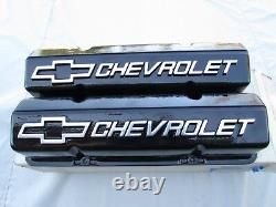 Gm Chevy Orig. Nos Tall Valve Cover Powd Coated In Black (usa) Made Small Block