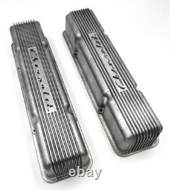 Holley Aluminum Finned Chevrolet Script Valve Covers For Small Block Chevy 350