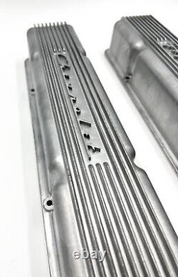Holley Aluminum Finned Chevrolet Script Valve Covers For Small Block Chevy 350