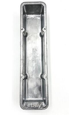 Holley Aluminum Finned Chevrolet Script Valve Covers For Small Block Chevy 350