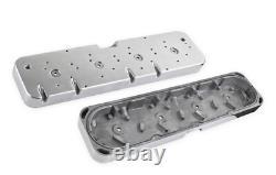 Holley Aluminum Valve Cover Adapter Plate For Small Block Chevy LS Polished Pair