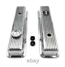 Holley Polished Finned Muscle Series Valve Covers For Small Block Chevy 350