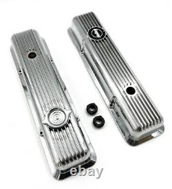 Holley Polished Finned Muscle Series Valve Covers For Small Block Chevy 350