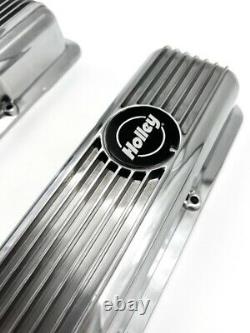 Holley Polished Finned Muscle Series Valve Covers For Small Block Chevy 350