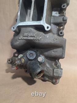 Holley Street Dominator intake Chevy small block V8 305, 327, 350, Thermostat