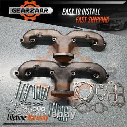 Horn Exhaust Manifolds Pair Set Fits Small Block Chevy SBC 283 305 327 350 400