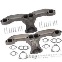 Horn Exhaust Manifolds Pair Set Fits Small Block Chevy SBC 283 305 327 350 400