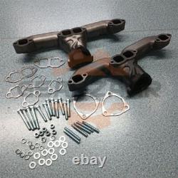 Horn Exhaust Manifolds Pair Set Fits Small Block Chevy SBC 283 305 327 350 400