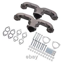 Horn Exhaust Manifolds Pair Set For Small Block Chevy SBC 283 305 327 350 400