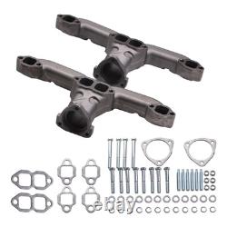 Horn Exhaust Manifolds Pair Set For Small Block Chevy SBC 283 305 327 350 400