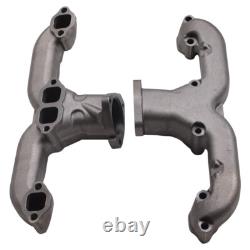 Horn Exhaust Manifolds Pair Set For Small Block Chevy SBC 283 305 327 350 400