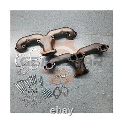 Horn Exhaust Manifolds Pair Set For Small Block Chevy SBC 283 305 327 350 400 L