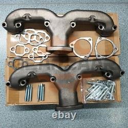 Horn Exhaust Manifolds Pair Set For Small Block Chevy SBC 283 305 327 350 400 M